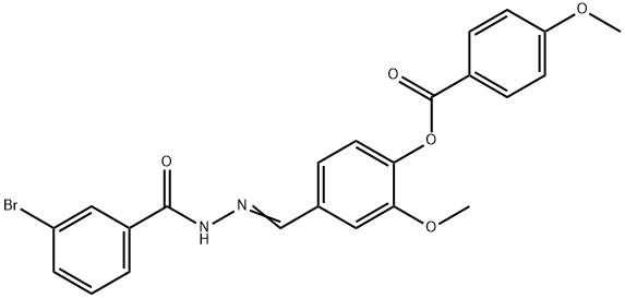4-[2-(3-bromobenzoyl)carbohydrazonoyl]-2-methoxyphenyl 4-methoxybenzoate Structure