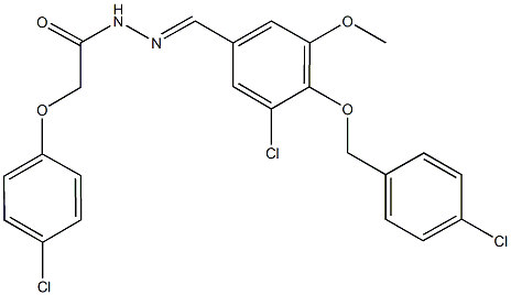 N'-{3-chloro-4-[(4-chlorobenzyl)oxy]-5-methoxybenzylidene}-2-(4-chlorophenoxy)acetohydrazide 구조식 이미지