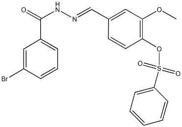 4-[2-(3-bromobenzoyl)carbohydrazonoyl]-2-methoxyphenyl benzenesulfonate Structure