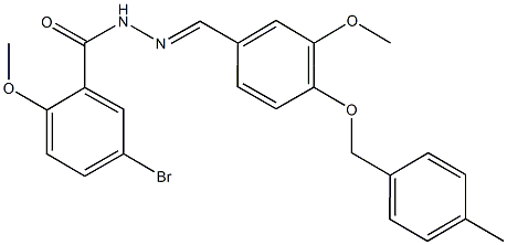 5-bromo-2-methoxy-N'-{3-methoxy-4-[(4-methylbenzyl)oxy]benzylidene}benzohydrazide 구조식 이미지