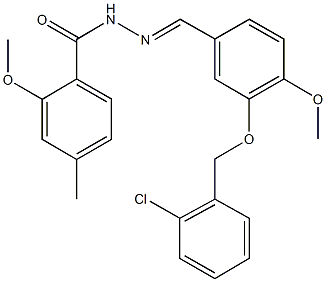 N'-{3-[(2-chlorobenzyl)oxy]-4-methoxybenzylidene}-2-methoxy-4-methylbenzohydrazide 구조식 이미지