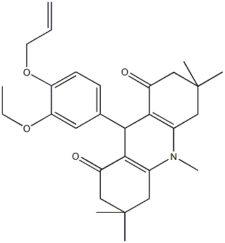 9-[4-(allyloxy)-3-ethoxyphenyl]-3,3,6,6,10-pentamethyl-3,4,6,7,9,10-hexahydro-1,8(2H,5H)-acridinedione 구조식 이미지