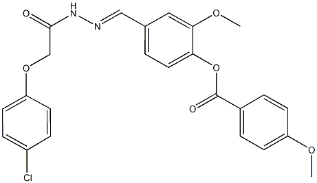 4-{2-[(4-chlorophenoxy)acetyl]carbohydrazonoyl}-2-methoxyphenyl 4-methoxybenzoate 구조식 이미지