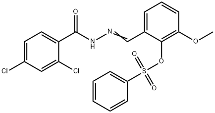 2-[2-(2,4-dichlorobenzoyl)carbohydrazonoyl]-6-methoxyphenyl benzenesulfonate 구조식 이미지