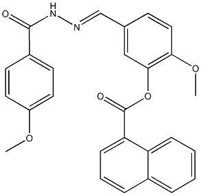 2-methoxy-5-[2-(4-methoxybenzoyl)carbohydrazonoyl]phenyl 1-naphthoate 구조식 이미지