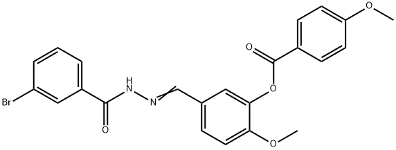5-[2-(3-bromobenzoyl)carbohydrazonoyl]-2-methoxyphenyl 4-methoxybenzoate Structure