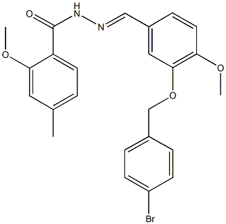 N'-{3-[(4-bromobenzyl)oxy]-4-methoxybenzylidene}-2-methoxy-4-methylbenzohydrazide Structure