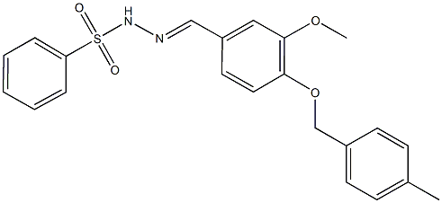 N'-{3-methoxy-4-[(4-methylbenzyl)oxy]benzylidene}benzenesulfonohydrazide 구조식 이미지