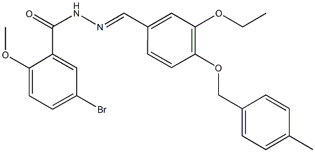 5-bromo-N'-{3-ethoxy-4-[(4-methylbenzyl)oxy]benzylidene}-2-methoxybenzohydrazide 구조식 이미지