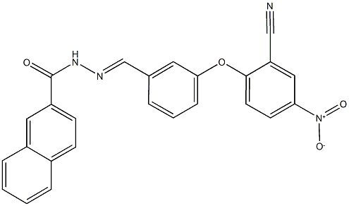 N'-(3-{2-cyano-4-nitrophenoxy}benzylidene)-2-naphthohydrazide Structure