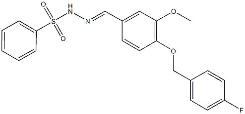 N'-{4-[(4-fluorobenzyl)oxy]-3-methoxybenzylidene}benzenesulfonohydrazide 구조식 이미지