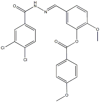 5-[2-(3,4-dichlorobenzoyl)carbohydrazonoyl]-2-methoxyphenyl 4-methoxybenzoate 구조식 이미지