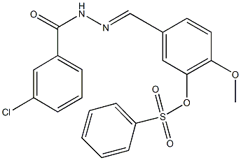 5-[2-(3-chlorobenzoyl)carbohydrazonoyl]-2-methoxyphenyl benzenesulfonate Structure