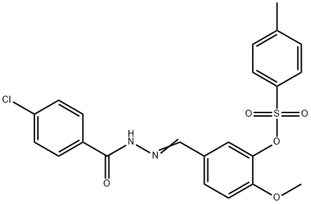 5-[2-(4-chlorobenzoyl)carbohydrazonoyl]-2-methoxyphenyl 4-methylbenzenesulfonate Structure