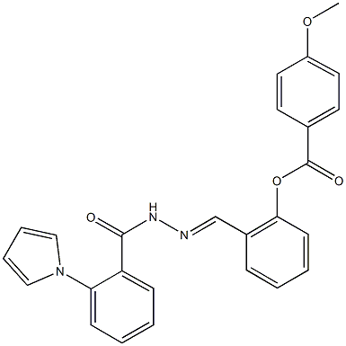 2-{2-[2-(1H-pyrrol-1-yl)benzoyl]carbohydrazonoyl}phenyl 4-methoxybenzoate 구조식 이미지