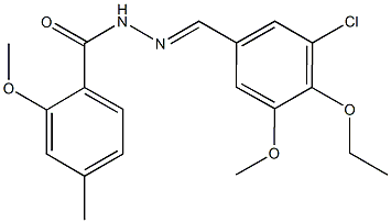 N'-(3-chloro-4-ethoxy-5-methoxybenzylidene)-2-methoxy-4-methylbenzohydrazide Structure