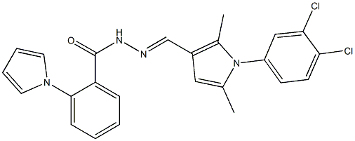 N'-{[1-(3,4-dichlorophenyl)-2,5-dimethyl-1H-pyrrol-3-yl]methylene}-2-(1H-pyrrol-1-yl)benzohydrazide 구조식 이미지