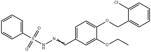 N'-{4-[(2-chlorobenzyl)oxy]-3-ethoxybenzylidene}benzenesulfonohydrazide 구조식 이미지