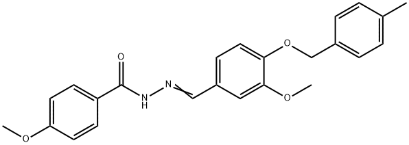 4-methoxy-N'-{3-methoxy-4-[(4-methylbenzyl)oxy]benzylidene}benzohydrazide 구조식 이미지