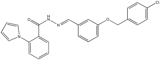 N'-{3-[(4-chlorobenzyl)oxy]benzylidene}-2-(1H-pyrrol-1-yl)benzohydrazide Structure