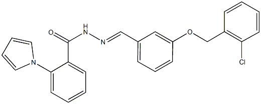 N'-{3-[(2-chlorobenzyl)oxy]benzylidene}-2-(1H-pyrrol-1-yl)benzohydrazide Structure