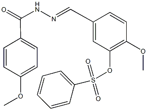 2-methoxy-5-[2-(4-methoxybenzoyl)carbohydrazonoyl]phenyl benzenesulfonate 구조식 이미지