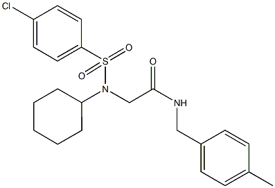 2-[[(4-chlorophenyl)sulfonyl](cyclohexyl)amino]-N-(4-methylbenzyl)acetamide 구조식 이미지