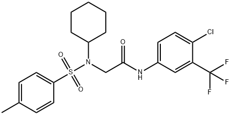 N-[4-chloro-3-(trifluoromethyl)phenyl]-2-{cyclohexyl[(4-methylphenyl)sulfonyl]amino}acetamide Structure