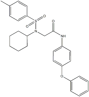 2-{cyclohexyl[(4-methylphenyl)sulfonyl]amino}-N-(4-phenoxyphenyl)acetamide Structure