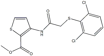 methyl 3-({[(2,6-dichlorophenyl)sulfanyl]acetyl}amino)-2-thiophenecarboxylate Structure