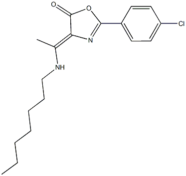 2-(4-chlorophenyl)-4-[1-(heptylamino)ethylidene]-1,3-oxazol-5(4H)-one Structure