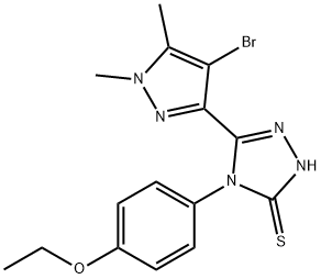 5-(4-bromo-1,5-dimethyl-1H-pyrazol-3-yl)-4-(4-ethoxyphenyl)-4H-1,2,4-triazole-3-thiol 구조식 이미지