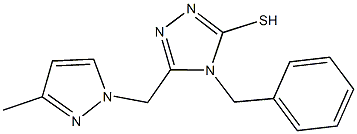 4-benzyl-5-[(3-methyl-1H-pyrazol-1-yl)methyl]-4H-1,2,4-triazole-3-thiol 구조식 이미지