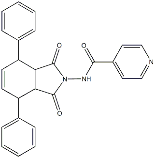 N-(1,3-dioxo-4,7-diphenyl-1,3,3a,4,7,7a-hexahydro-2H-isoindol-2-yl)pyridine-4-carboxamide Structure