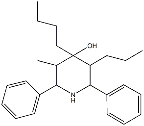 4-butyl-3-methyl-2,6-diphenyl-5-propyl-4-piperidinol Structure
