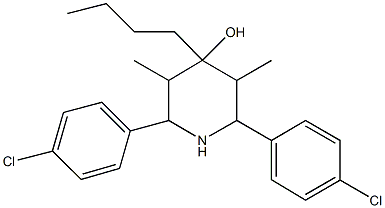4-butyl-2,6-bis(4-chlorophenyl)-3,5-dimethyl-4-piperidinol Structure