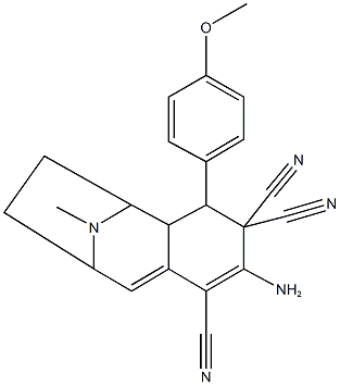 5-amino-3-(4-methoxyphenyl)-12-methyl-12-azatricyclo[7.2.1.0~2,7~]dodeca-5,7-diene-4,4,6-tricarbonitrile 구조식 이미지