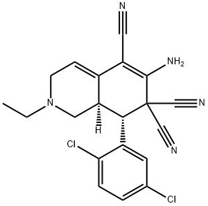 6-amino-8-(2,5-dichlorophenyl)-2-ethyl-2,3,8,8a-tetrahydro-5,7,7(1H)-isoquinolinetricarbonitrile 구조식 이미지