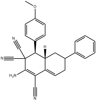 2-amino-4-(4-methoxyphenyl)-6-phenyl-4a,5,6,7-tetrahydro-1,3,3(4H)-naphthalenetricarbonitrile Structure