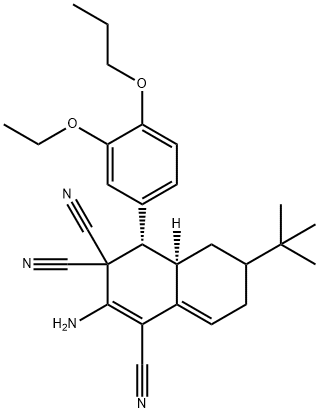 2-amino-6-tert-butyl-4-(3-ethoxy-4-propoxyphenyl)-4a,5,6,7-tetrahydro-1,3,3(4H)-naphthalenetricarbonitrile 구조식 이미지