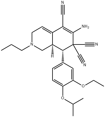 6-amino-8-(3-ethoxy-4-isopropoxyphenyl)-2-propyl-2,3,8,8a-tetrahydro-5,7,7(1H)-isoquinolinetricarbonitrile 구조식 이미지