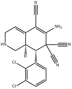 6-amino-8-(2,3-dichlorophenyl)-2,3,8,8a-tetrahydro-5,7,7(1H)-isoquinolinetricarbonitrile 구조식 이미지