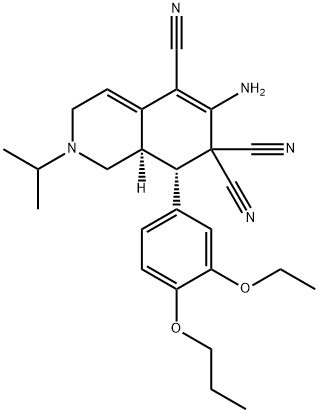 6-amino-8-(3-ethoxy-4-propoxyphenyl)-2-isopropyl-2,3,8,8a-tetrahydro-5,7,7(1H)-isoquinolinetricarbonitrile Structure
