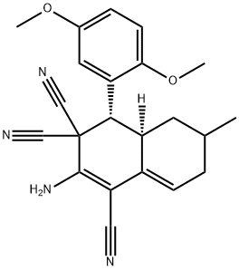 2-amino-4-(2,5-dimethoxyphenyl)-6-methyl-4a,5,6,7-tetrahydro-1,3,3(4H)-naphthalenetricarbonitrile 구조식 이미지