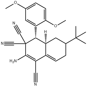 2-amino-6-tert-butyl-4-(2,5-dimethoxyphenyl)-4a,5,6,7-tetrahydro-1,3,3(4H)-naphthalenetricarbonitrile 구조식 이미지