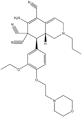 6-amino-8-{3-ethoxy-4-[2-(4-morpholinyl)ethoxy]phenyl}-2-propyl-2,3,8,8a-tetrahydro-5,7,7(1H)-isoquinolinetricarbonitrile Structure