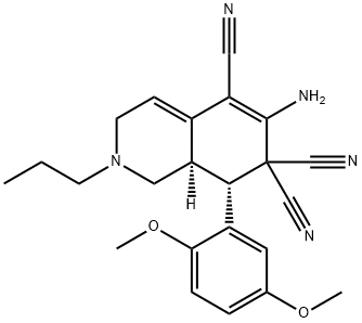 6-amino-8-(2,5-dimethoxyphenyl)-2-propyl-2,3,8,8a-tetrahydro-5,7,7(1H)-isoquinolinetricarbonitrile 구조식 이미지