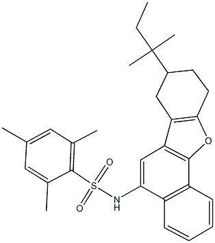 2,4,6-trimethyl-N-(8-tert-pentyl-7,8,9,10-tetrahydronaphtho[1,2-b][1]benzofuran-5-yl)benzenesulfonamide Structure