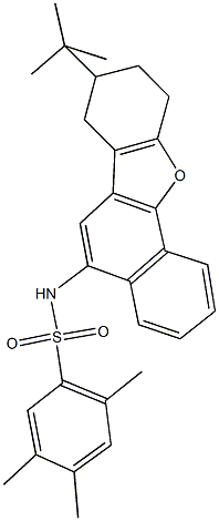 N-(8-tert-butyl-7,8,9,10-tetrahydronaphtho[1,2-b][1]benzofuran-5-yl)-2,4,5-trimethylbenzenesulfonamide 구조식 이미지