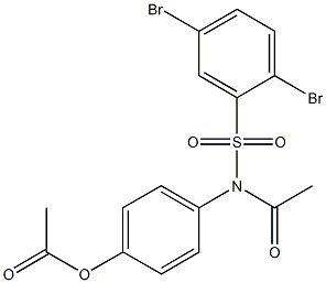 4-{acetyl[(2,5-dibromophenyl)sulfonyl]amino}phenyl acetate Structure